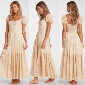 COPY - Billabong Sunrise Mimosa Yellow Floral Maxi Dress Size Small